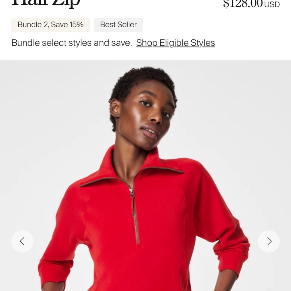 SPANX Red Half-Zip Sweater